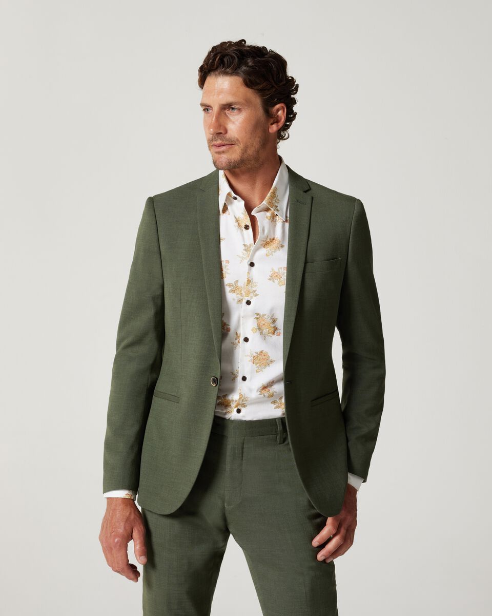 Khaki Ultra Slim Stretch Two Tone Tailored Jacket